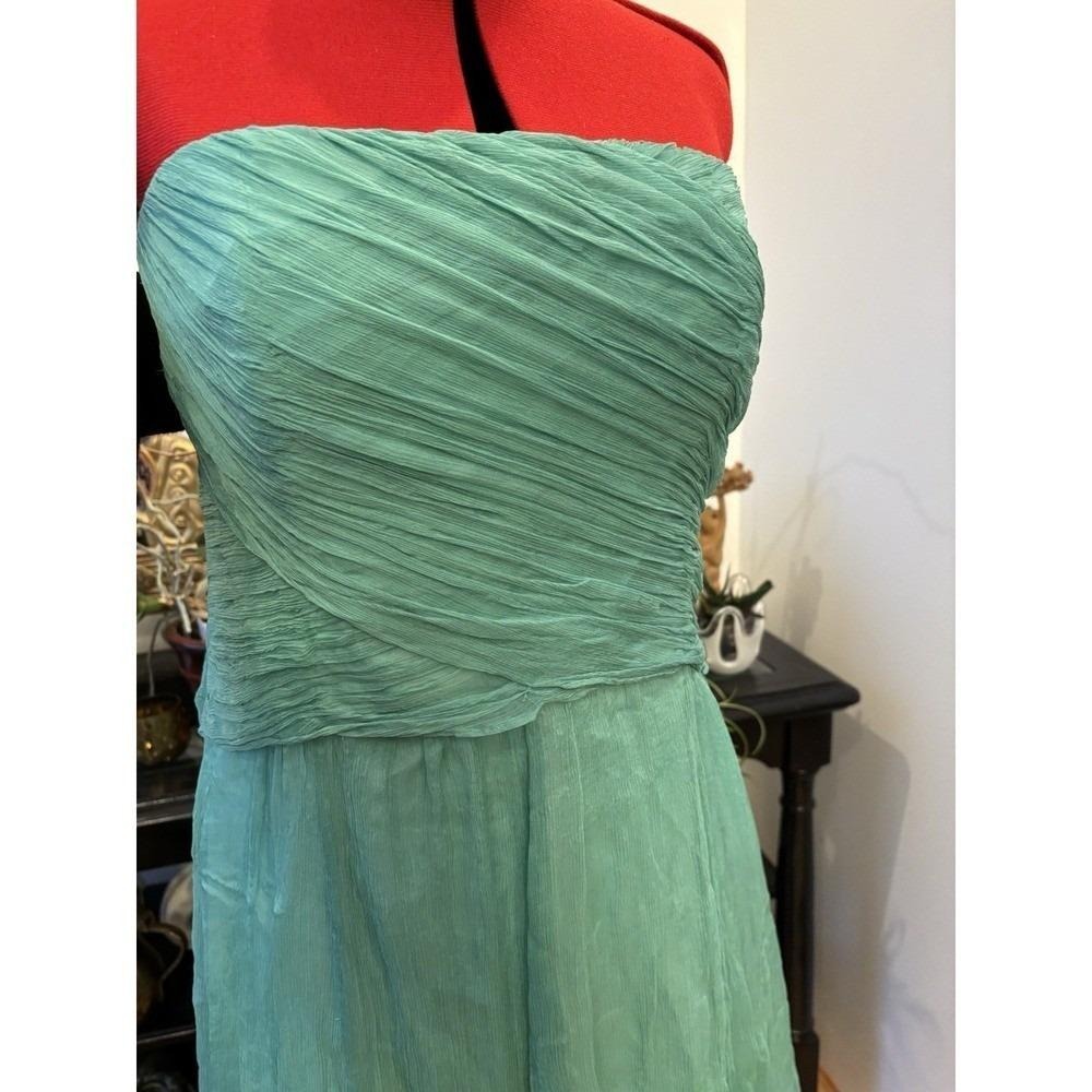 NWTO Monsoon Soft Green Silk Strapless Estelle Maxi Dress Sz 16 ethereal party
